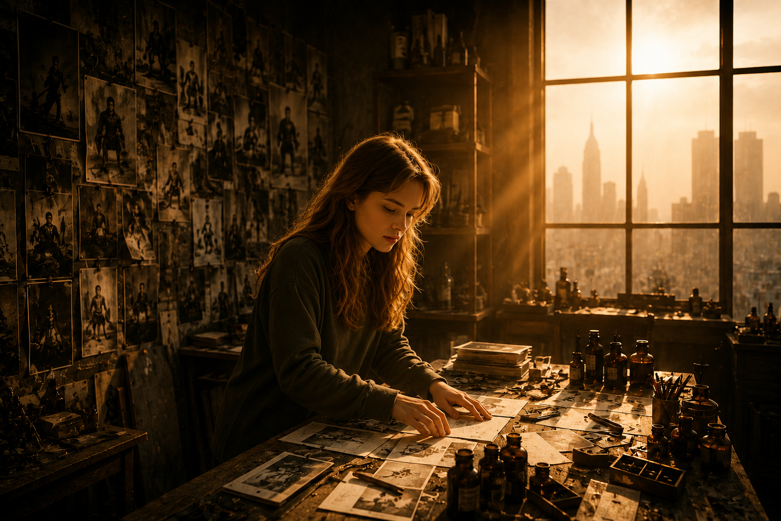 A creator building a story in the AORA studio