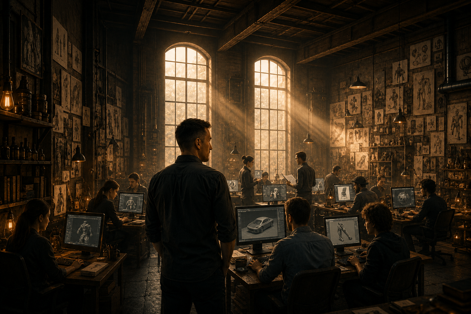 The AORA team creating visual worlds and objects